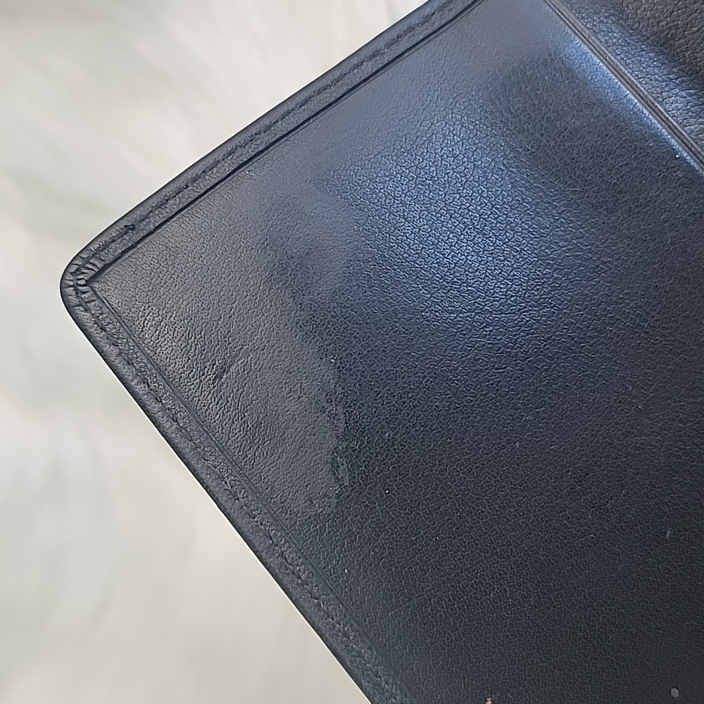 COACH VTG Smooth Black Leather Checkbook Insert Long Trifold Snap Closure Wallet - Picture 16 of 16